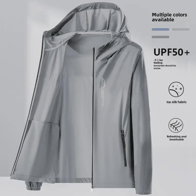"Ice Silk Ultra-Light Men's UV Protection Breathable Summer Windbreaker"