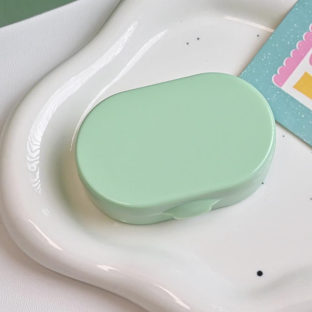 Portable Creamy Color Contact Lens Case with Mirror Leakproof Mini Eye Care Kit Container Travel Storage Box for Women