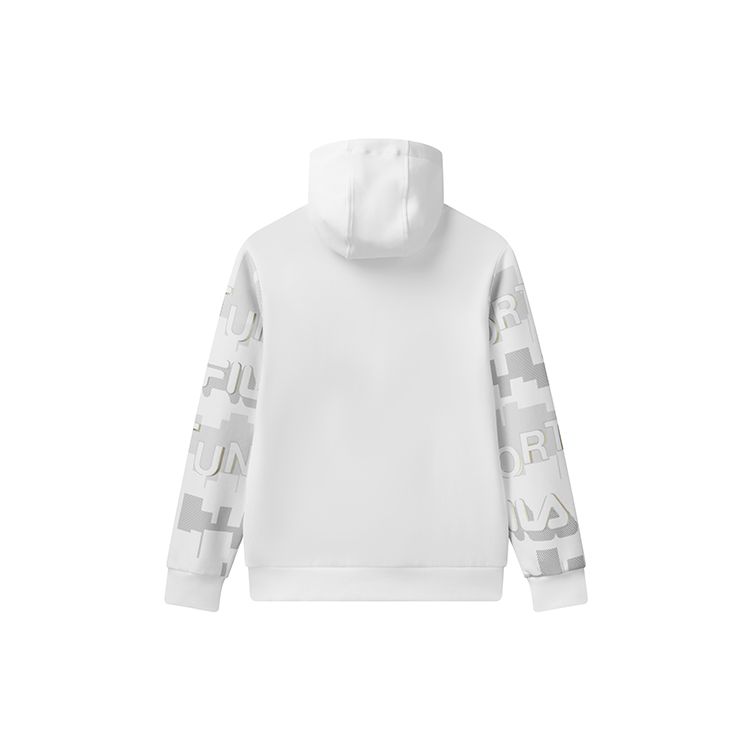 Fila All Over Print Casual Sports Hoodie Men Hoodies White F11M118250FWT