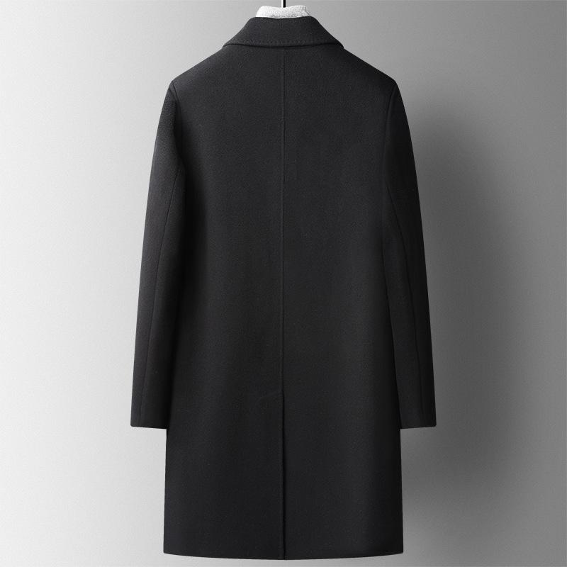 Autumn and Winter New Mid-length Double-breasted Cashmere Coat for Men, Goose Down Removable Liner, Double-sided Woolen Cashmere Coat for Men