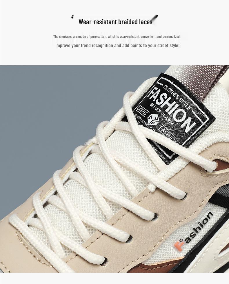 Men's Breathable Mesh Dad Shoes - Comfortable Air Cushion Running & Casual Sneakers with Thick Sole for Autumn.