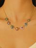 1 piece colorful patchwork vintage flower design necklace, suitable for daily wear, festivals, parties and as a gift for Valentine's Day, Mother's Day
