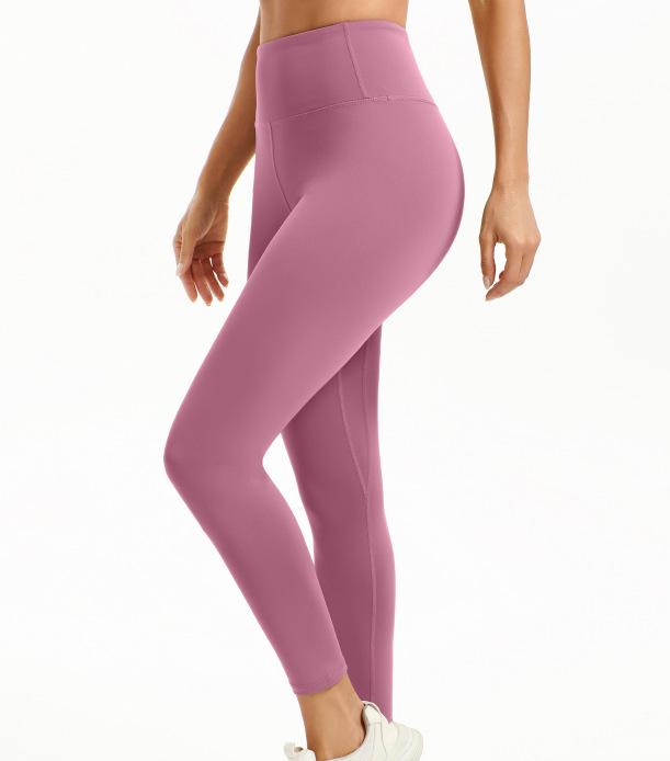 Women's High-Waisted Yoga Pants, Anti-Roll, Butt Lifting, Tummy Control, Cropped Peach Outerwear