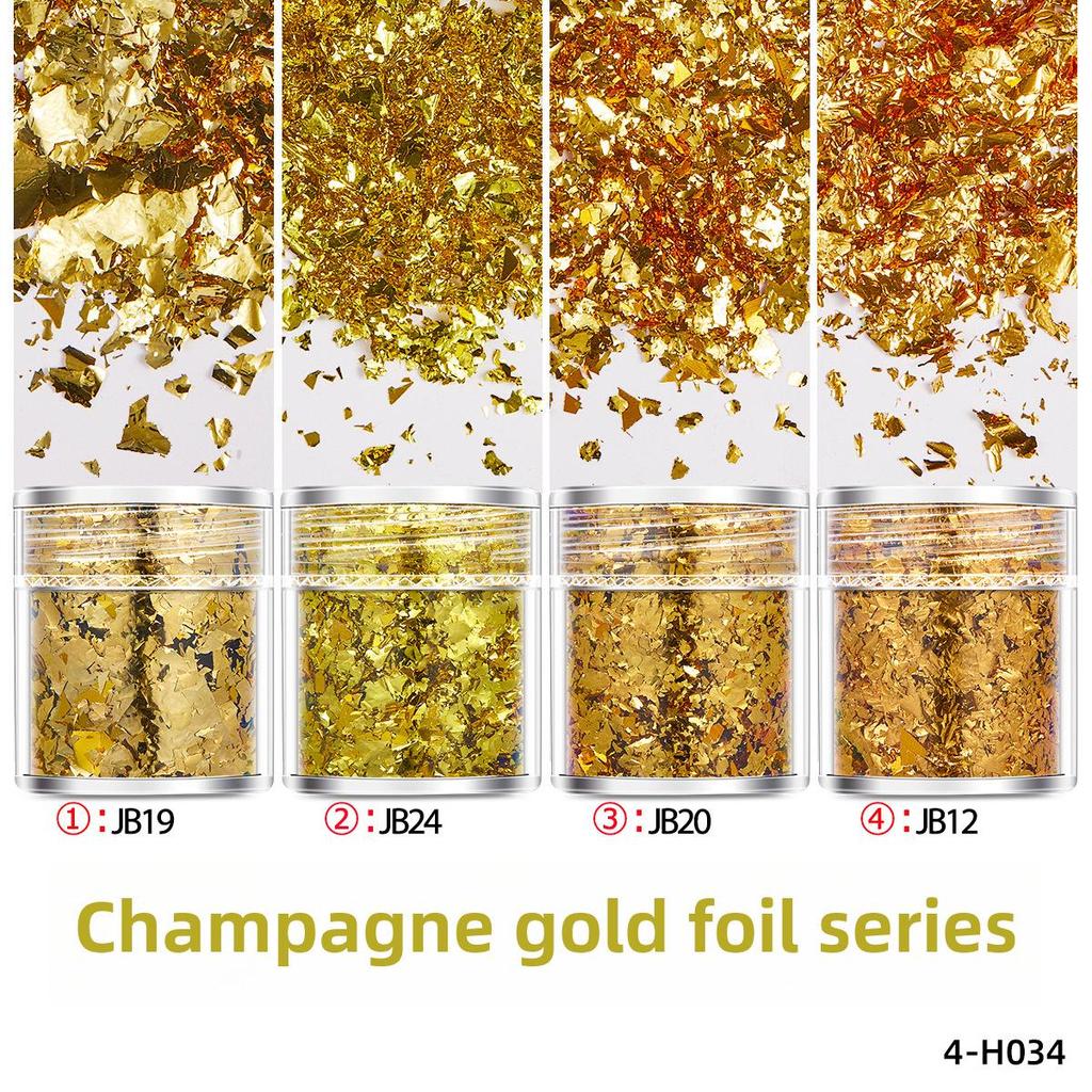 Set di Frammenti di Foglia Oro e Argento Ultra-Sottili per Nail Art