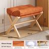Solid Wood Velvet Footstool Soft Velvet Sofa Ottoman Multifunctional Soft Footrest  Household