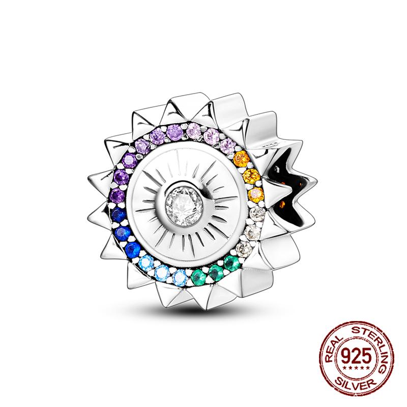 925 Sterling Silber Lila Perlen Blume Schmetterling Hänge Charm Passend 4MM Lochdurchmesser Armband Halskette 925 Schmuck Geschenkherstellung