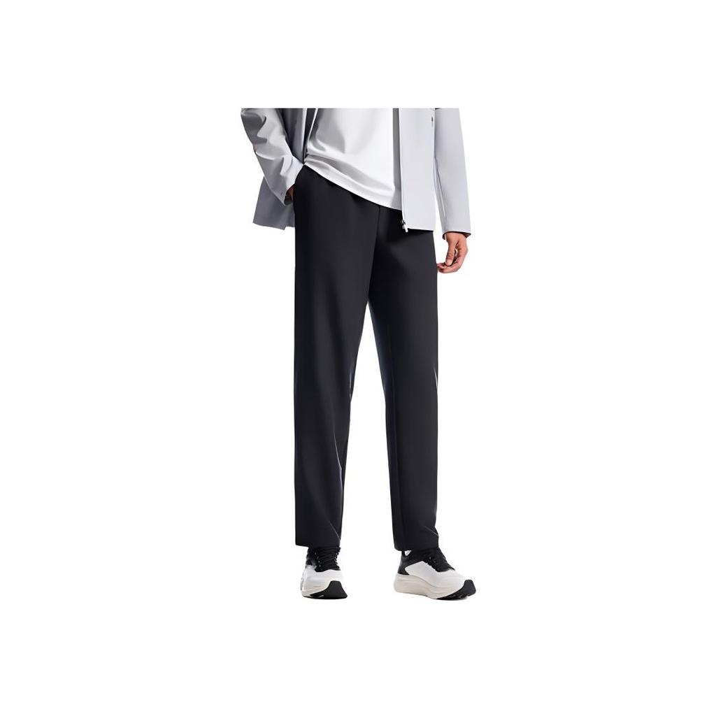 Anta Training Series Simple Solid Color Casual Straight Leg Elastic Knitted Sports Pants Men Bottoms Black 952517503-3