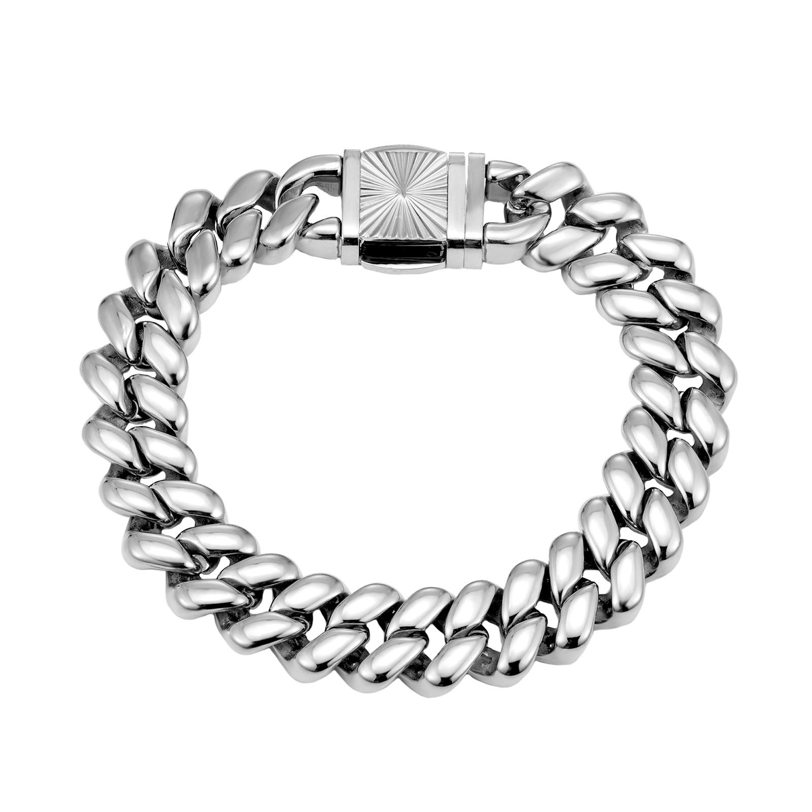 316L Stainless Steel 18K Gold Plated Unisex Fashion Party Chain Link Bracelet 8.5inch(21.59cm)&fashion серебряный