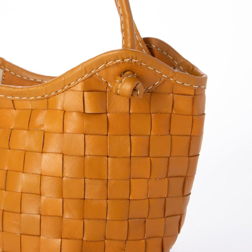 Cowhide Leather Mesh Tote Bag S [Peaks Peak]