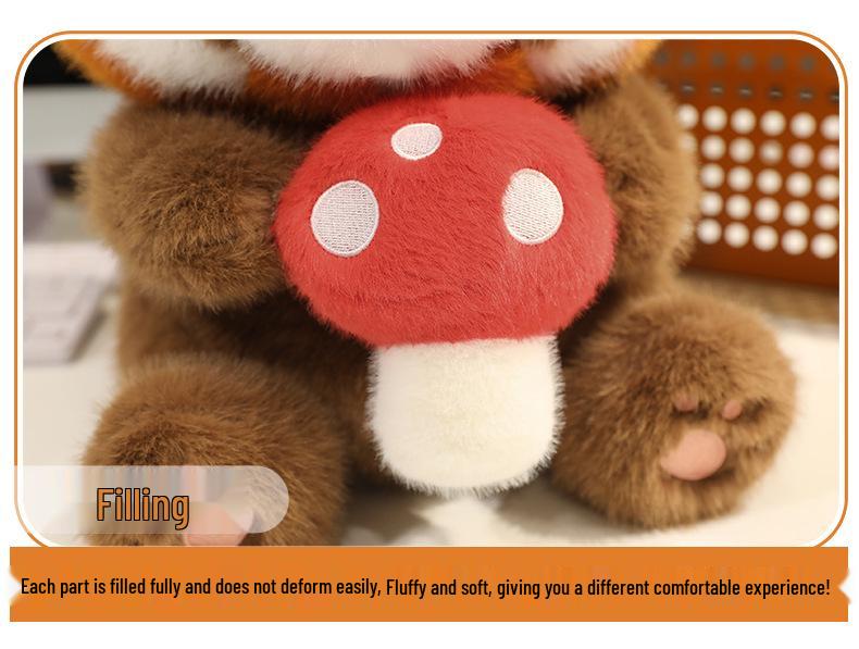 Internet Sensation: Cute Mushroom Raccoon Plush Toy - Perfect for Gifts & Claw Machines