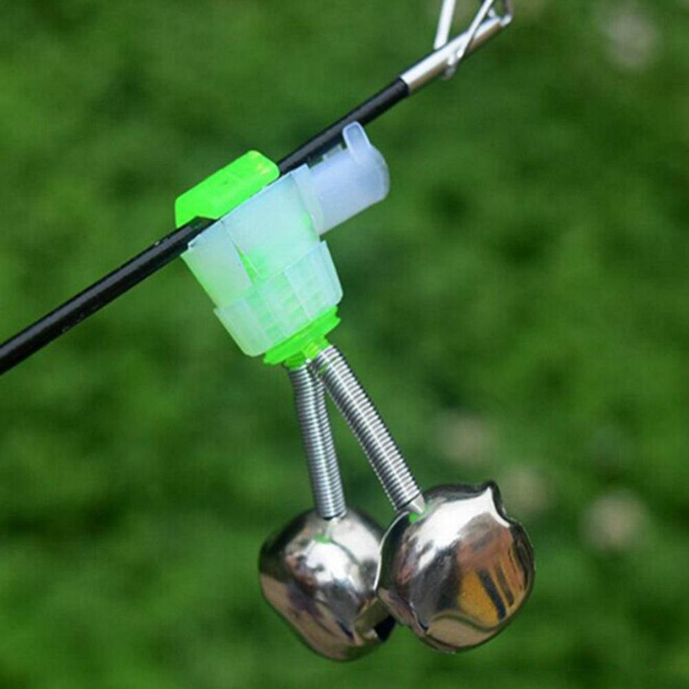 10Pcs Double Bells Outdoor Fishing Bell Clip Fishing Bell Fishing Alarm Bell Rod Clamp Bells Fishing Accessory