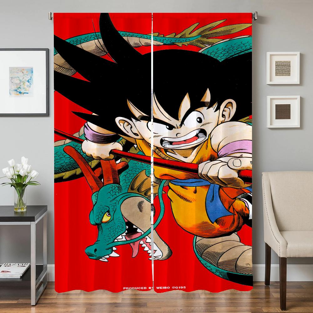 

Домашний Интерьер Кухонные Шторы для Гостиной 2 Штуки Светонепроницаемые Шторы Занавеска на Дверь Драгонбол Перегородка Украшение Спальни W50xH70cmx2pcs-CL