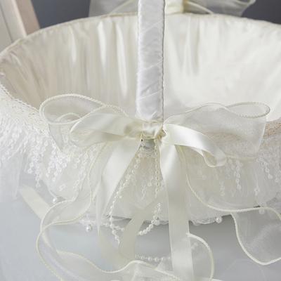 Decorative Silk Like Basket Ribbon Baskets with Lace Bowknot Ideal for Wedding Ceremonies Lovely Decors