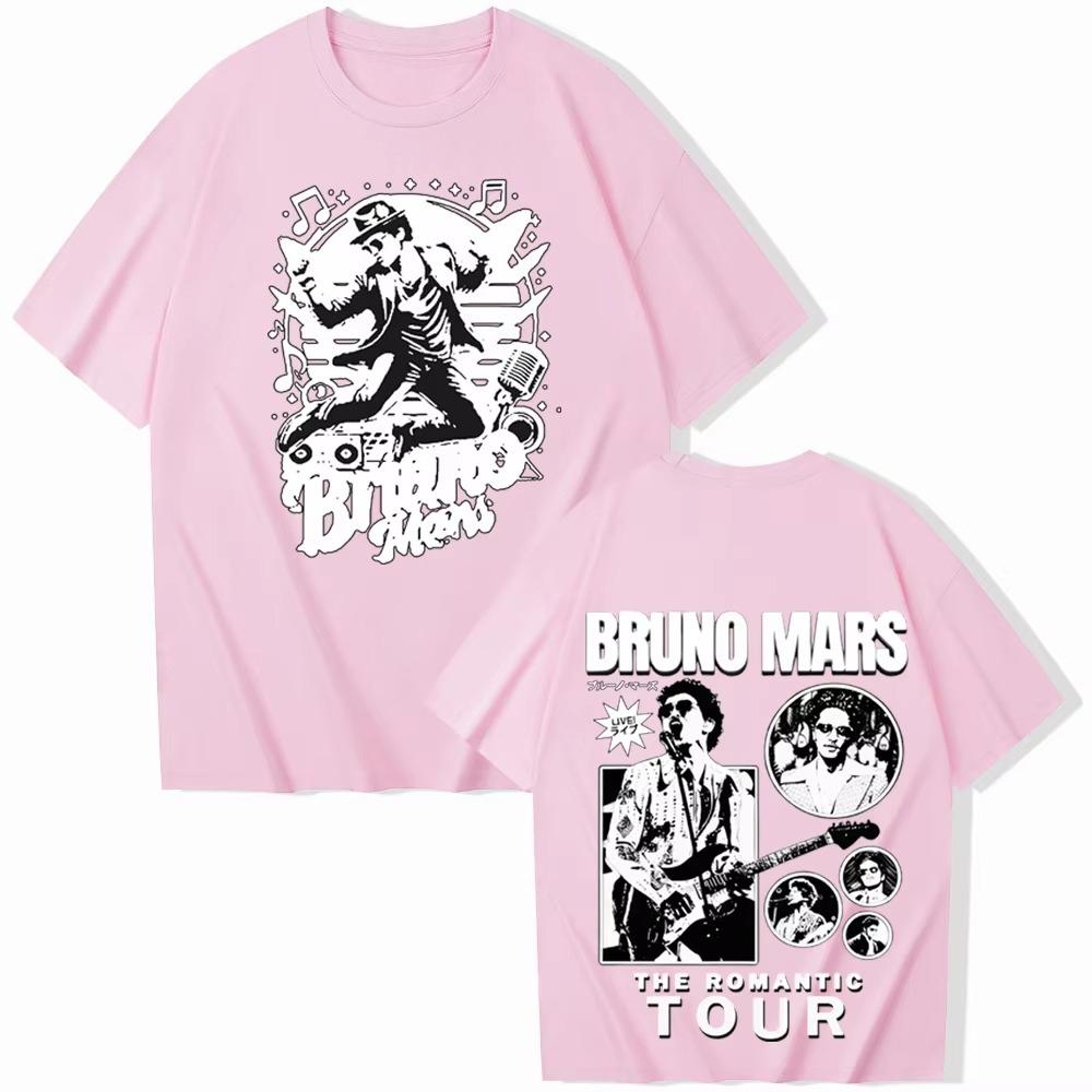 Bruno Mars Tour 2026 Spring summer Fans Gift Tshirt Man Woman Harajuku Fashion Luxury Casual Vintage Short Sleeve Oneck top