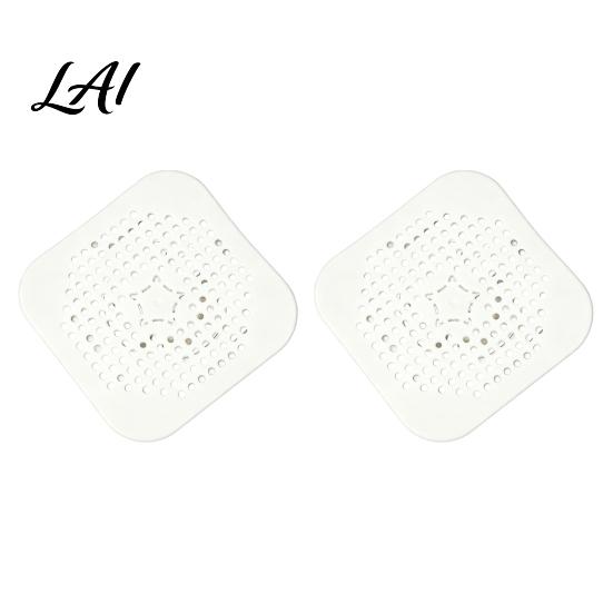 Floor Drain Strainer 2PCS Square Cover for Shower Floor TPR Hair Catcher Odor Filter Stopper Detachable Deodorizer Pad Bathroom Kitchen And Laundry