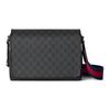 Canvas Schoudertas Met Leerbinding, Crossbody Tas Heren Grijs