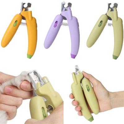 Pet Banana Shape Nail Clipper with Led Light Professional Nail Clippers for Small Cat Dog Animals Paw Nail Trimmer Pet Supplies