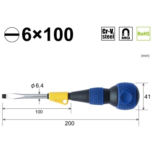 VESSEL Free Turn Ball Grip Driver -6x100 220F