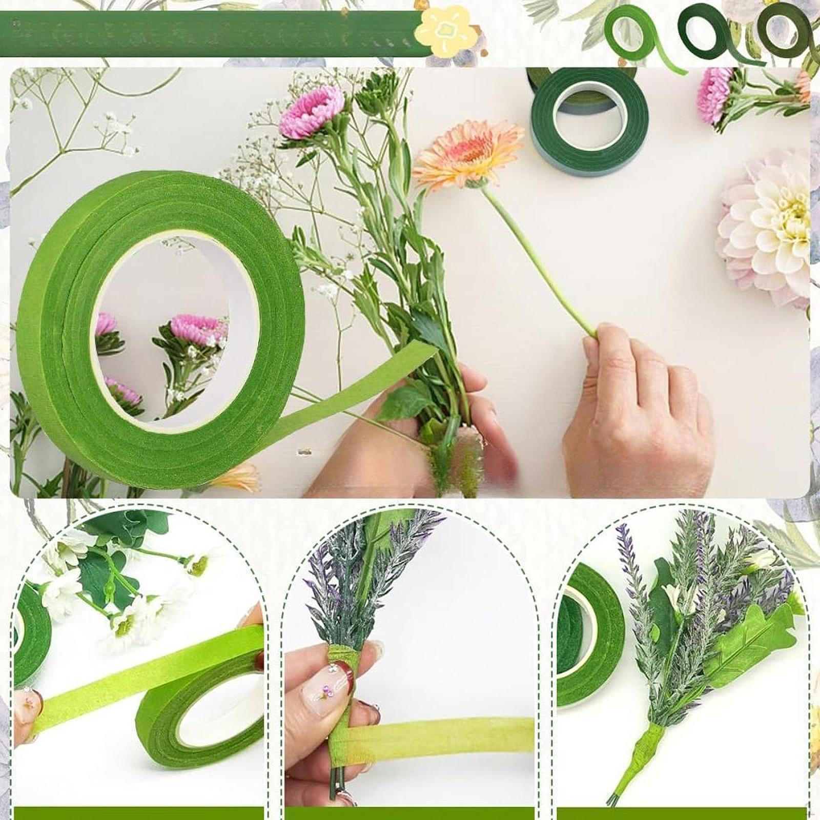 

Флористические ленты для обертывания стеблей своими руками, ширина обертывания букета 1,2 см, флористическая лента, зеленый цветок 12PCS