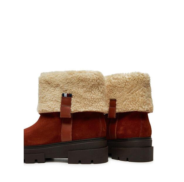 Ботинки Tommy Hilfiger из искусственной замши с отворотом FW0FW08158 коричневые