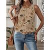 Summer Daily Casual Women's O-neck Tank Top Street Fashion Flower Print Sleeveless Outdoor Sports Top