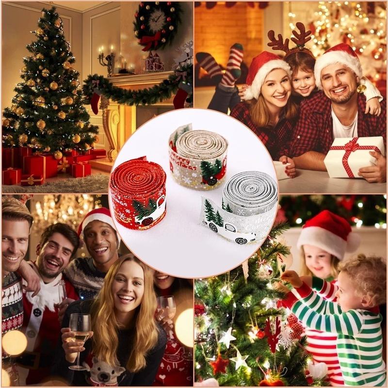 Ribbon for Christmas tree red 5 m
