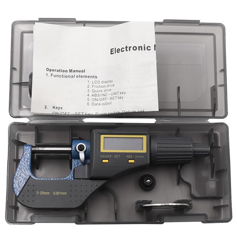 0-25mm 0.001 High Precision Spiral Micrometer Measurement Tools Outside Micrometer Electronic Digital Display Micrometer Caliper
