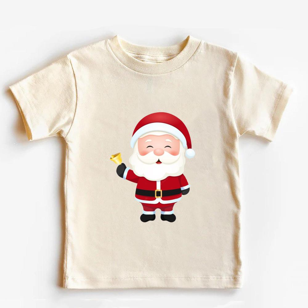 Christmas Santa Claus Cotton Kids T Shirt Retro Christmas Shirt for Kids Merry Xmas Toddler Infant Tops Clothes