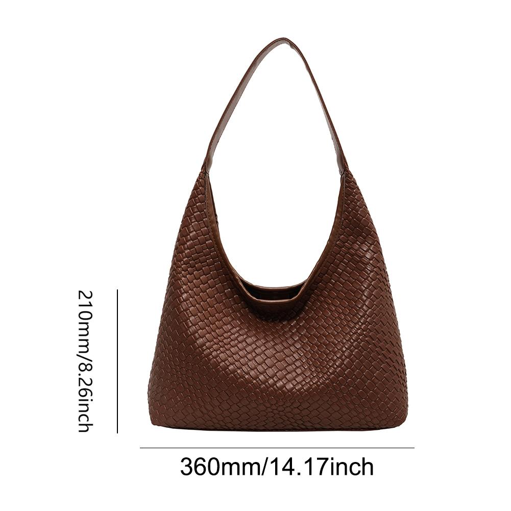 Fashion Women Shoulder Bag Large-capacity Leisure Commuting Bag with Pouch Top Handle Bag Trendy Satchel Hobo Bag Woven Tote Bag