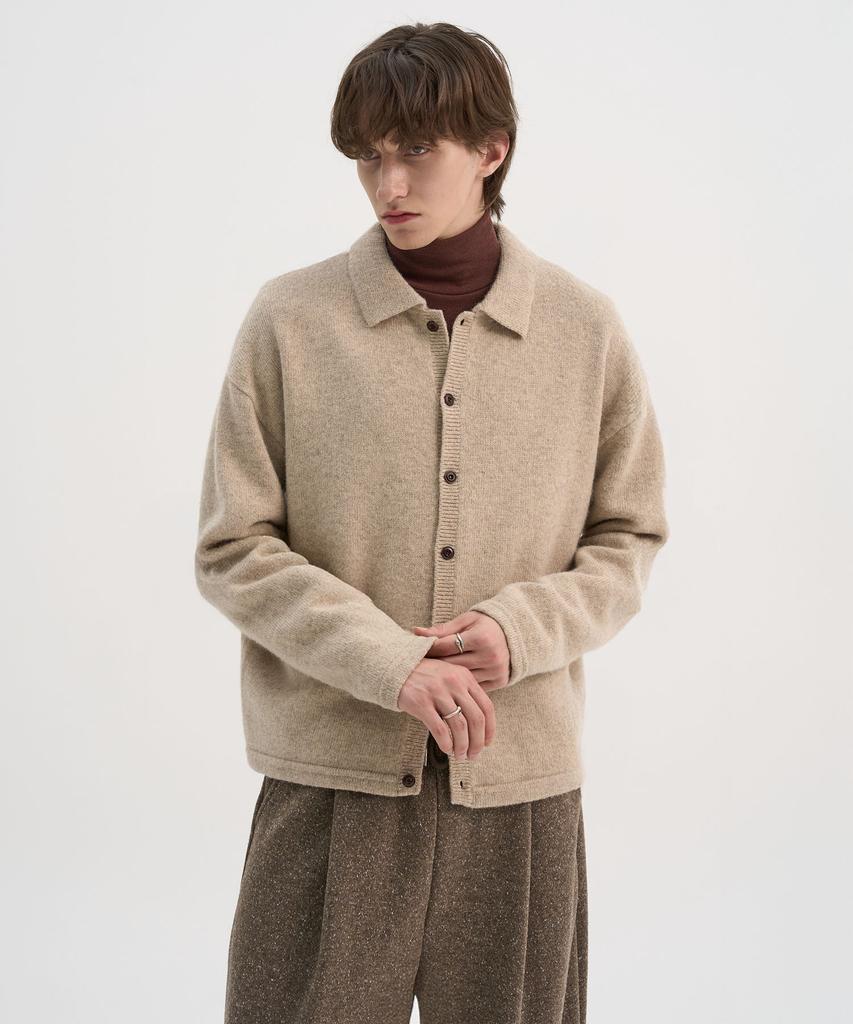 Trip Le Sens [100% Wool] Pure Light Collar Cardigan_Beige