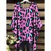 Camiseta de Mujer con Estampado de Leopardo Degradado 3D Animales Divertidos Estilo Casual Vacaciones Dobladillo Irregular Cuello Redondo Manga Corta Ropa de Mujer