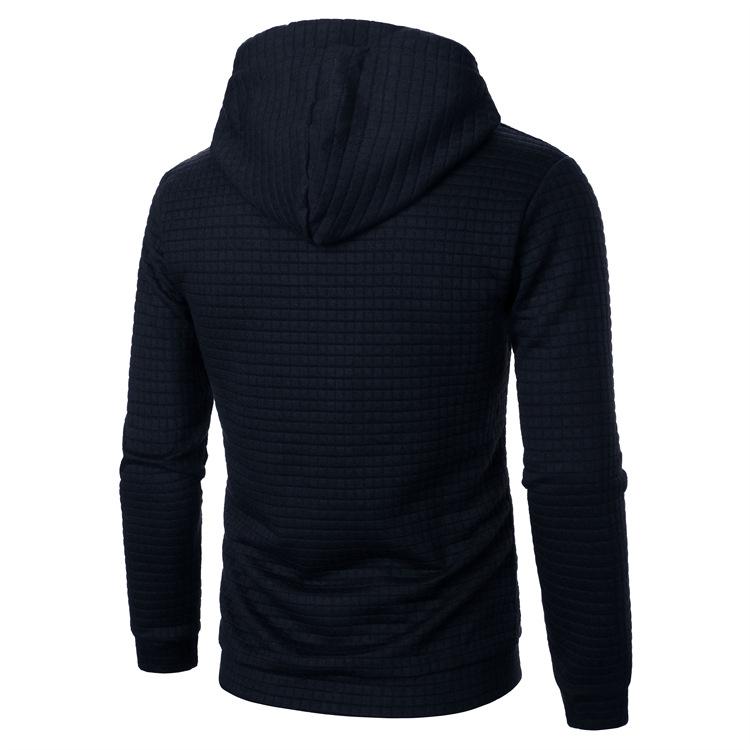 Men’s European & American Jacquard Knit Hooded Sports Top - Autumn/Winter
