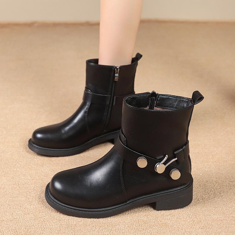 2025 autumn and winter new women's fashion short boots side zipper Martin boots retro western cowboy boots versatile knight boots