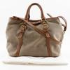 PRADA logo Handbag BN1841 2WAYShoulder beige canvas/leather Women Used