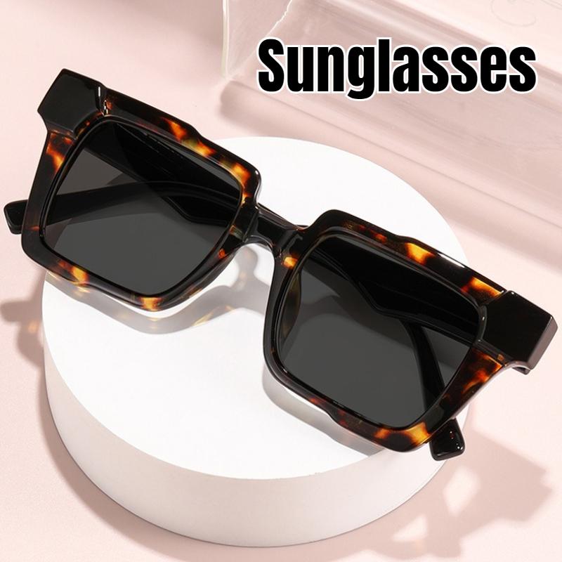 Men's and Women's Fashion Retro Personality New Sunglasses Women's Fashion Large Square Frame Anti-ultraviolet Sunglasses