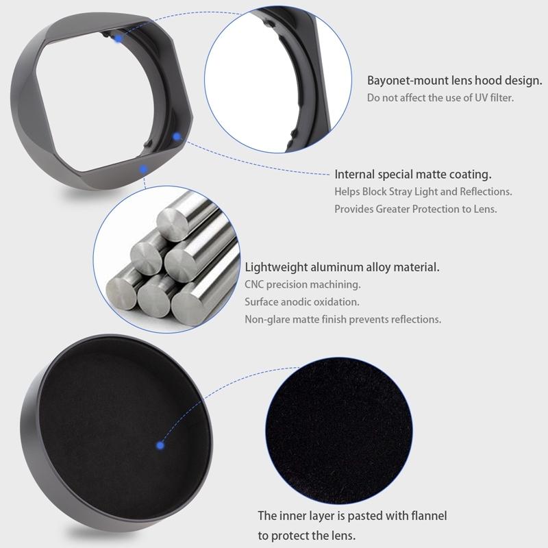 

Haoge Bayonet Square Metal Lens Hood for Sony FE 40mm F2.5 G Lens FE 2.5/40 G(SEL40F25G) with Metal Cap
