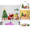 Christmas Wall Decal Pvc Removable Santa Claus And Tree For Holiday Decor And Living Room