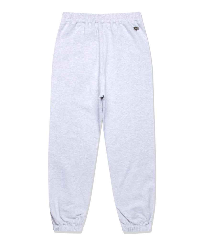 FALLETT Wide Pintuck Jogger Pants Light Gray