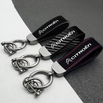 Llavero de Fibra de Carbono Colgante Cinturón de Llave de Coche Cadena de Llaves Cartera de Cintura Anillo de Llavero Para Citroen Celysee C6 C3 C5 C1 C2 Aircross Picasso