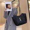 Trendy Lingge Large Capacity Tote Bag for Women, New Fashionable and High End Real Leather Shoulder Crossbody Bag