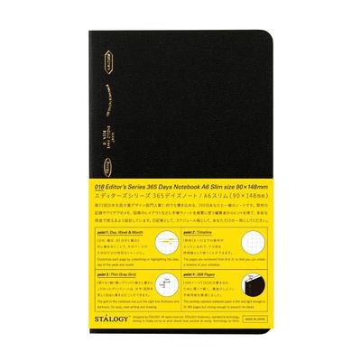 Nitoms STALOGY A6 Slim Grid 365 Days Notebook, Black, SS1019 - Ideal for Bullet Journals