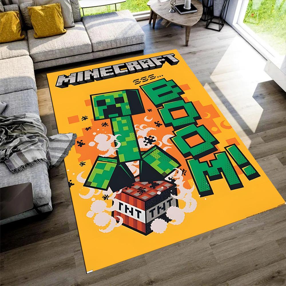 Minecraft Creeper Pixel Art Carpet Design for Decorate room Study room Playrooms Balcony Anti-slip Rug Decorate Offices Best for Christmas