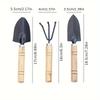 Mini Horticultural Tools Three Piece Set for Gardening Potted Plants Wooden Handle Agricultural Tools Shovel Rake