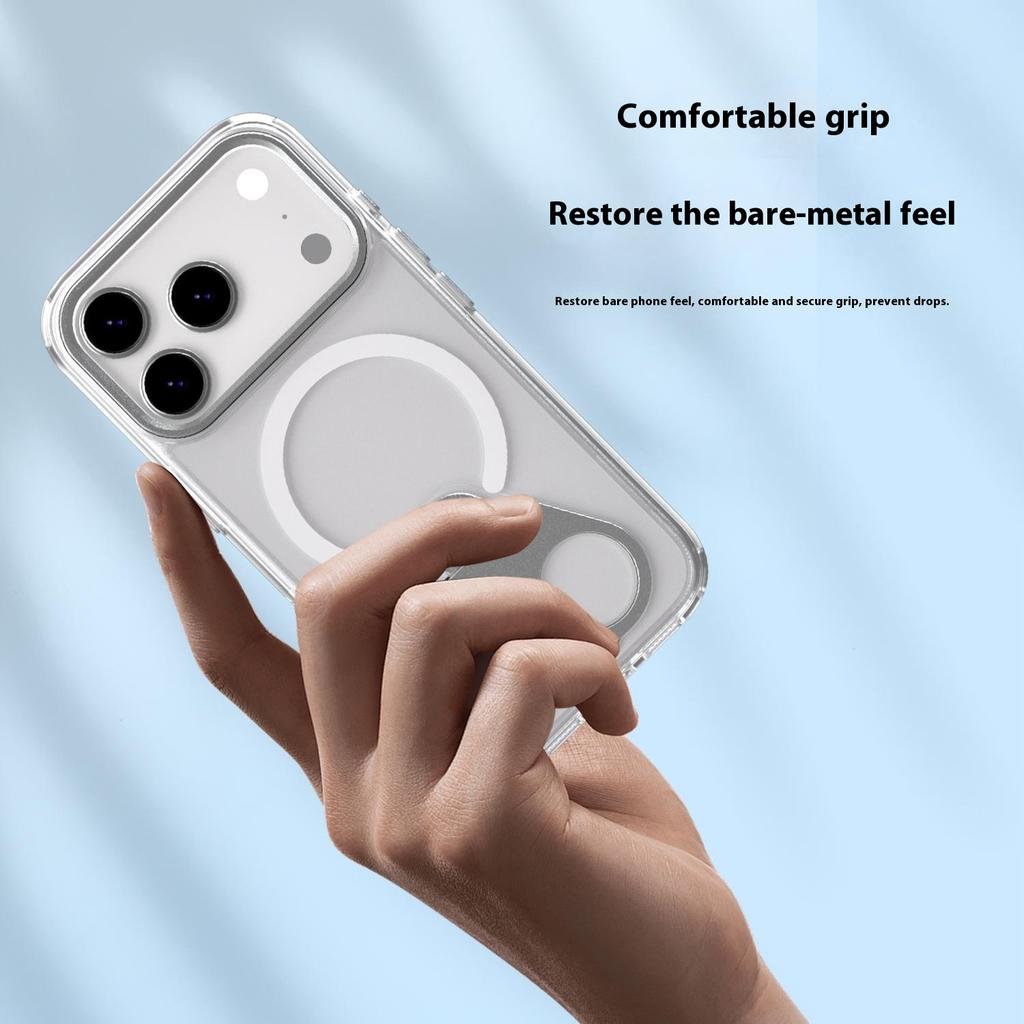 For iPhone 17 Pro Max Phone Case Compatible with MagSafe TPU Acrylic Back Cover with Ring Kickstand