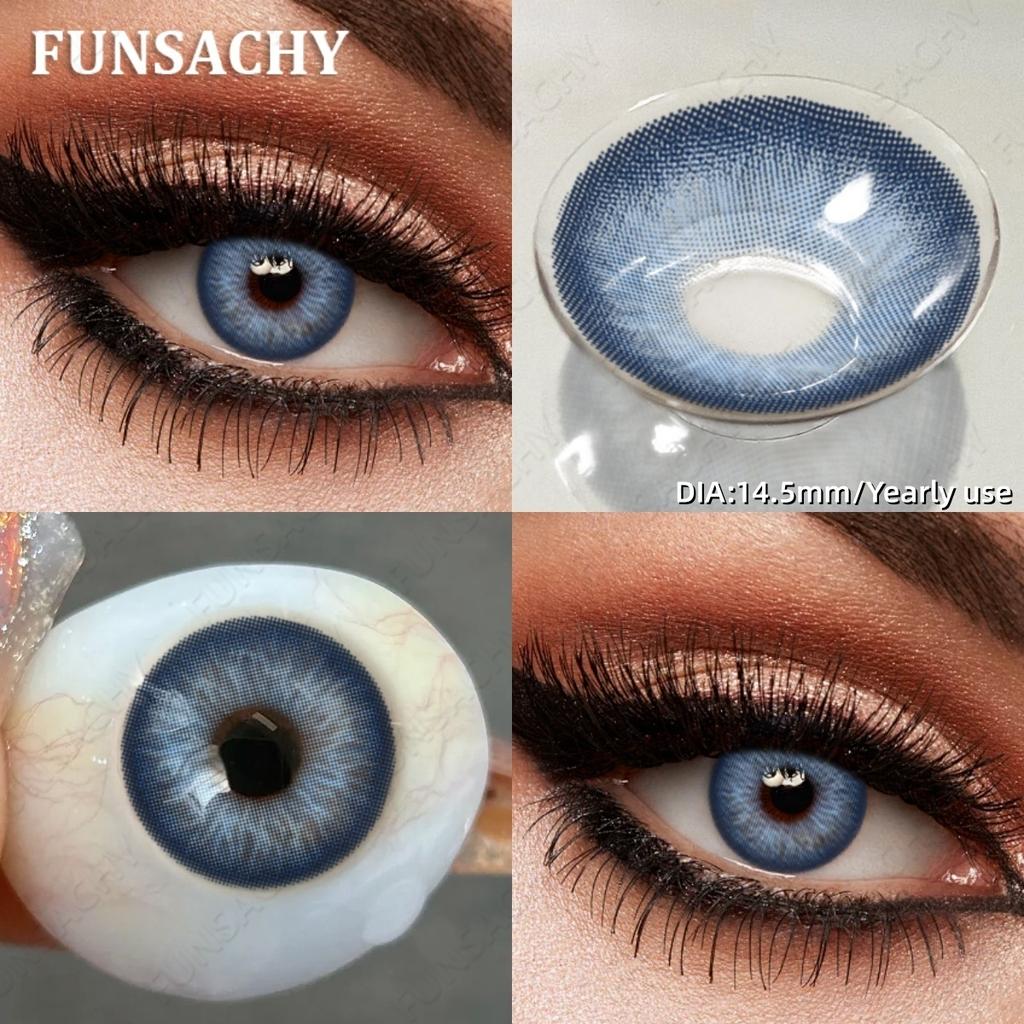 FUNSACHY 1 Pair Color Contact Lenses for Eyes Natural Softlens Lenses Cosmetic Eye Contacts Gray Pupils Yearly Lens Brown Lens