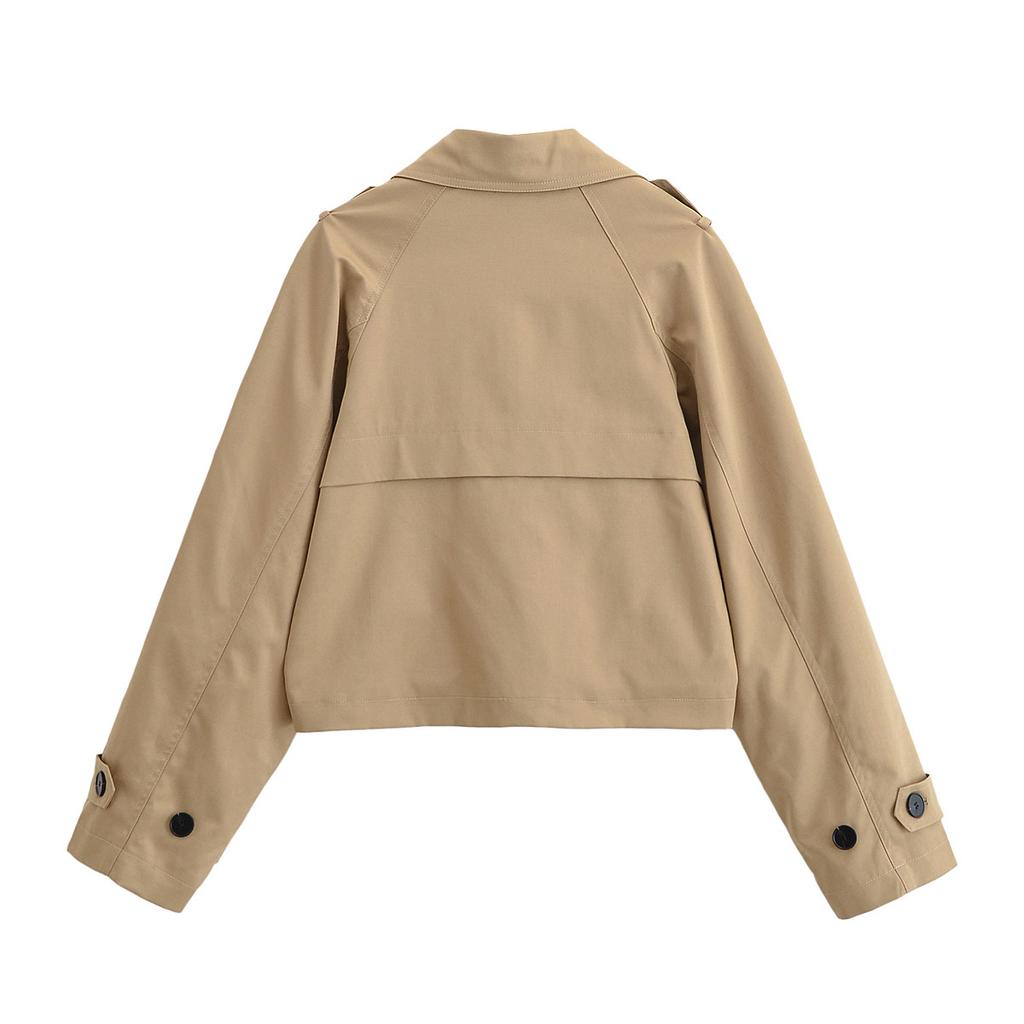 Women'S Fashion Casual Street Lapel Short Trench Coat