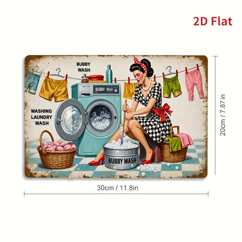 

Vintage s Retro Laundry Room Metal Sign PinUp Girl Washing Machine Wall Art Decor for Home Bathroom Laundry Shed 20x30cm（7.8x11.8inch）