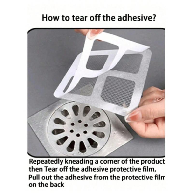 Disposable Bathroom Sink Hair Catcher, Self-Adhesive Drain Cover, Reusable Shower And Bathtub Hair Catcher, Easy To Install Drain Filter Stickers