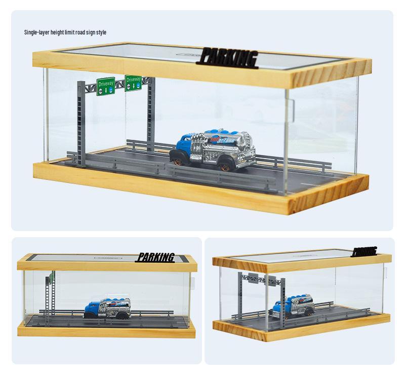 1:64 Scale Toy Car Storage and Display Box for Pop Mart Parking Lot Model Scene