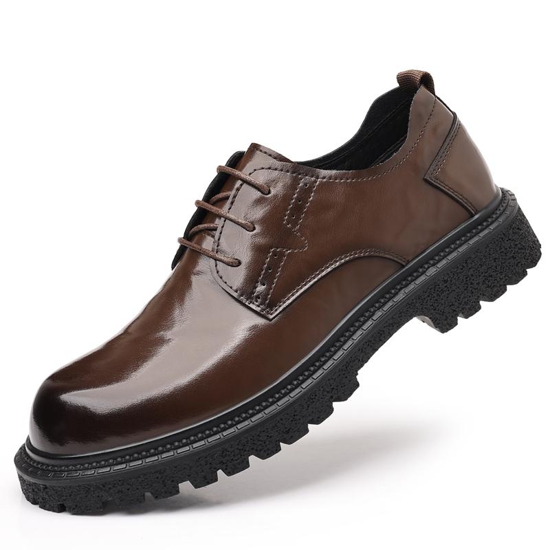 Fashion Brown formal men's leather shoes Minimalist gentleman style Outdoor leisure business party office groom's wedding Elegant shoes